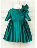Emerald Green Mikado Flower Girl Dress